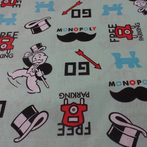 Fun MONOPOLY MULTI COLORED ICONS Handmade Cotton Pillowcase Standard/Queen - Picture 2 of 3
